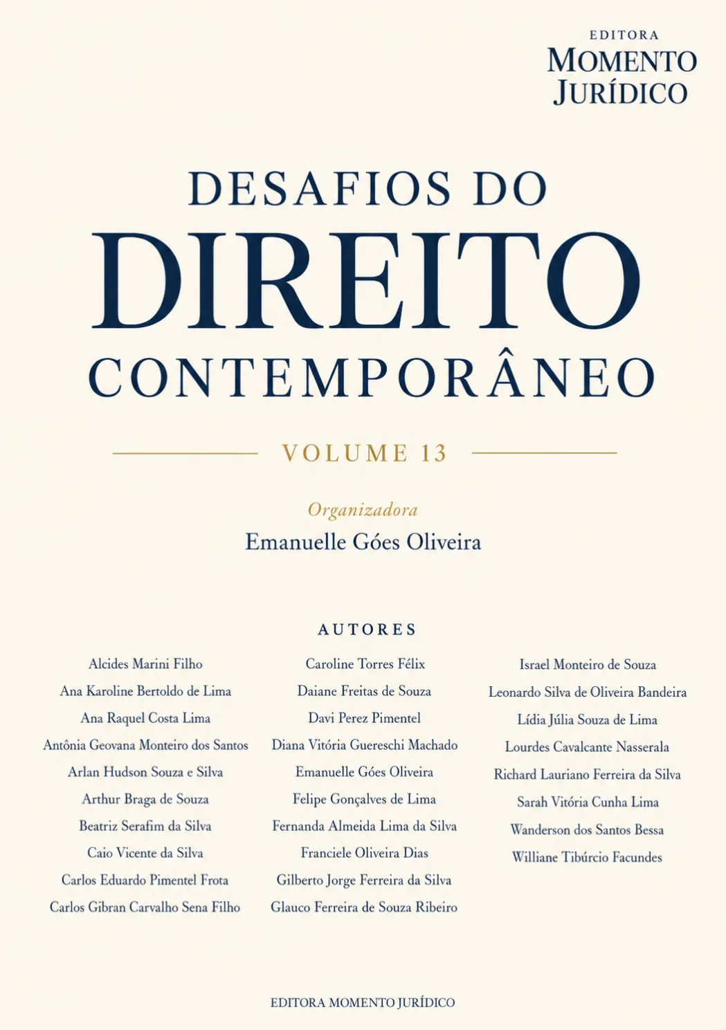 Capa do Volume 13 — Desafios do Direito Contemporâneo — Volume 13